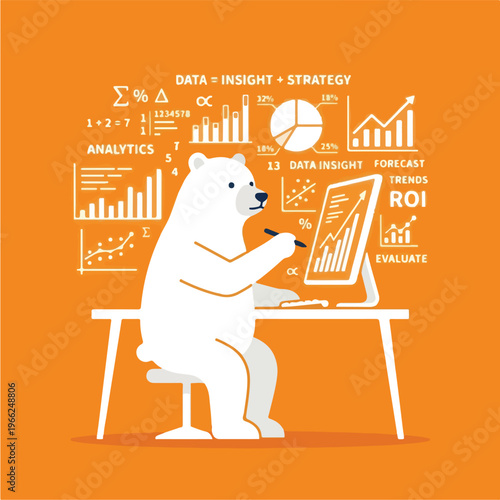 Bear Working on Computer.