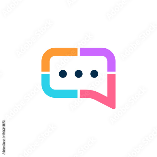 modern chat box  logo design vector with flat in colorful