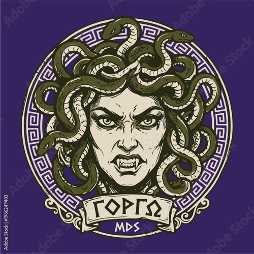 Medusa Greek Mythology Snake Head 2.