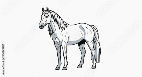 A majestic horse gracefully standing tall, an icon of elegance and power