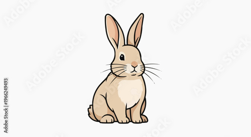 An adorable bunny rabbit illustration with a warm coat of fur