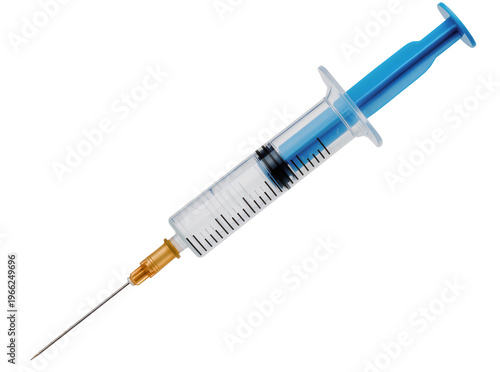 Cuadro en lienzo Isolated medical syringe for injection, vaccine, and drug delivery, healthcare e