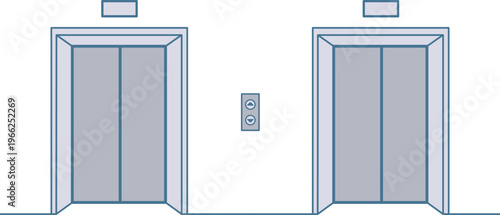 オフィスビルのエレベーターのイラスト