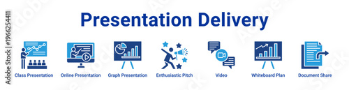 Presentation Delivery Icon Banner and Collection