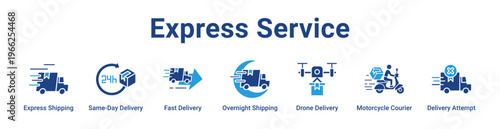 Express Service Icon Banner and Collection