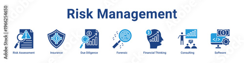 Risk Management Icon Banner and Collection