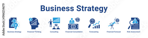 Business Strategy Icon Banner and Collection