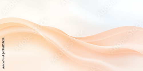 Smooth abstract silk background vector illustration featuring flowing pink and gold satin waves with a soft liquid texture and elegant curves for a decorative fabric wallpaper design
