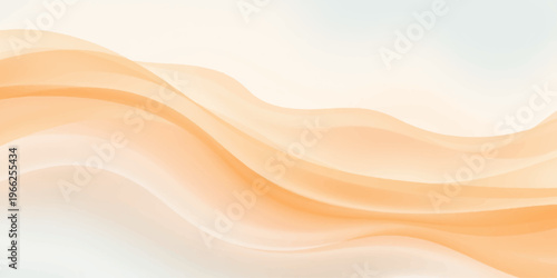 Golden abstract wave background featuring a wavy liquid flow design with orange and yellow silk curves in a golden vector art illustration for a textured wallpaper backdrop