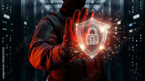 Cybersecurity concept, data protection and network security.