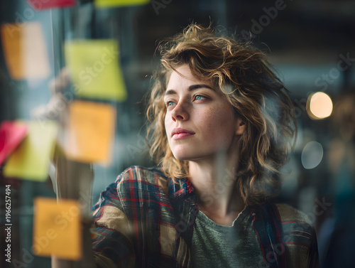 brainstorming startup strategy on a glass board