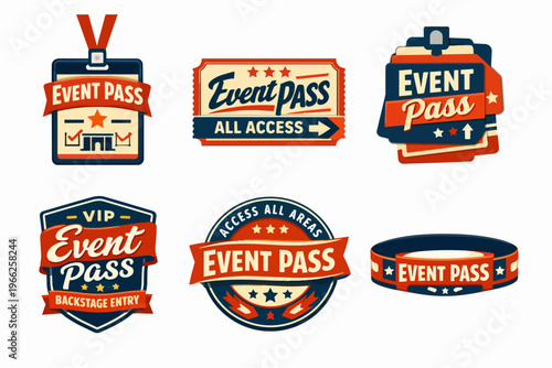 Event passes, badges, and wristbands providing various levels of access for concerts, festivals, and exclusive events
