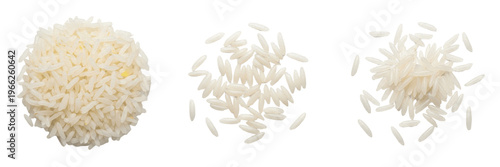 Fotografie Cooked basmati rice grains Oryza sativa indica long grain basmati fluffy cooked