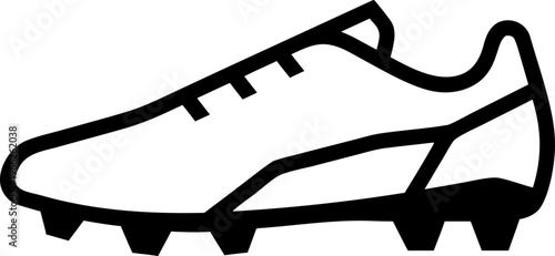Outline Soccer Cleat Minimal Line Icon Design