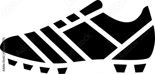 Striped Soccer Cleat Side View Sport Shoe Icon