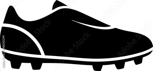 Minimal Soccer Cleat Side View Solid Silhouette Icon