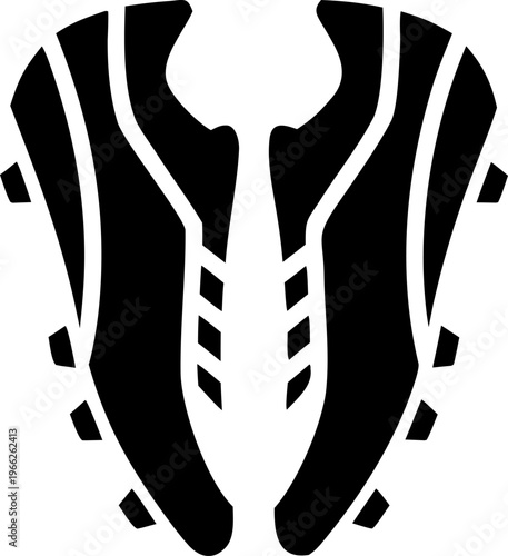 Top View Soccer Cleats Pair Symmetrical Silhouette Icon