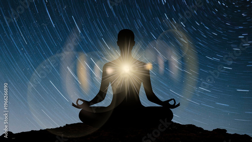 Εκτύπωση καμβά Meditative cosmic energy alignment image