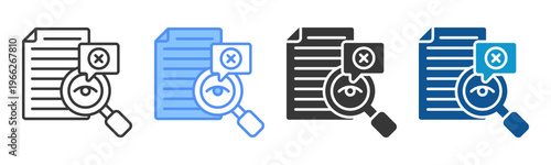 Proofreading Icon Set Multiple Style Collection