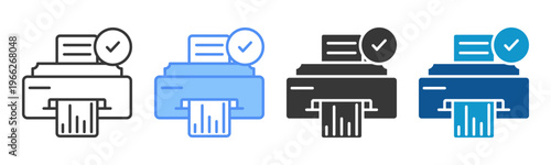 Print Icon Set Multiple Style Collection