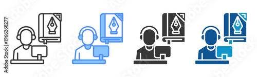 Literary Icon Set Multiple Style Collection