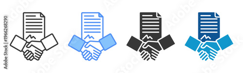 Contract Icon Set Multiple Style Collection