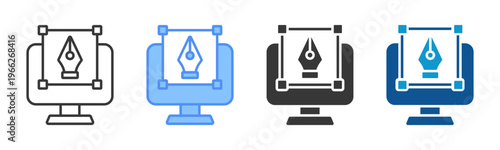 Typography Icon Set Multiple Style Collection