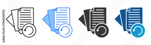 History Icon Set Multiple Style Collection