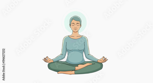 A serene pregnant woman meditating in a peaceful yoga pose