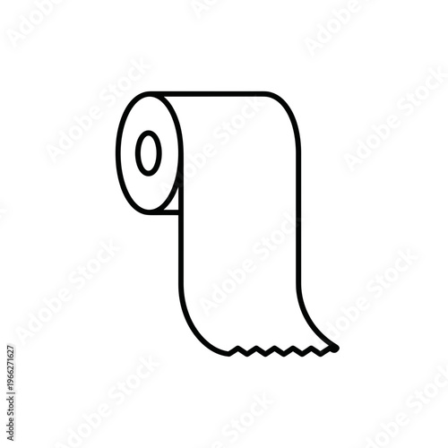 Toilet paper roll with sheet.
