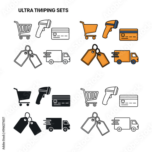 Ultra Thiniping Sets Icons Collection.