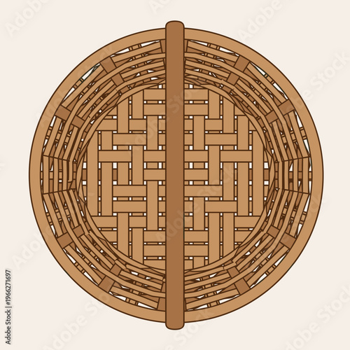 Woven Bamboo Basket Closeup Detail.