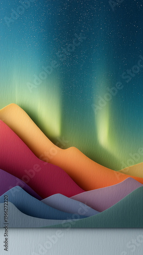Colorful Aurora over Abstra...