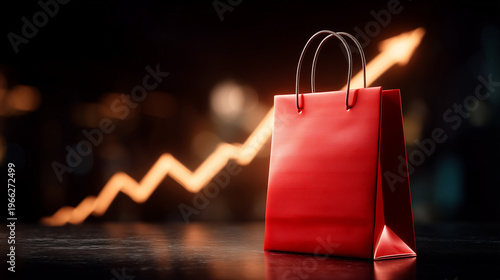 Shopping Bag and Rising Arr...