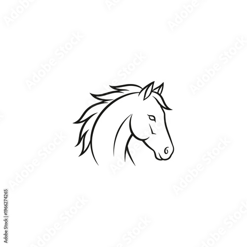 Black and white horse head drawing 2.