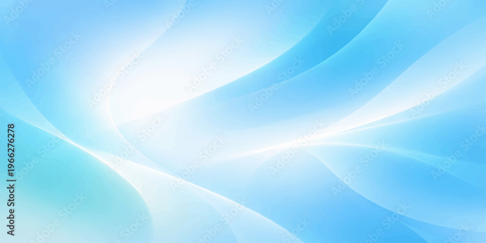 Fototapeta premium Abstract blue wave background featuring a smooth flowing curve design with soft light and digital fractal lines for a modern motion texture wallpaper