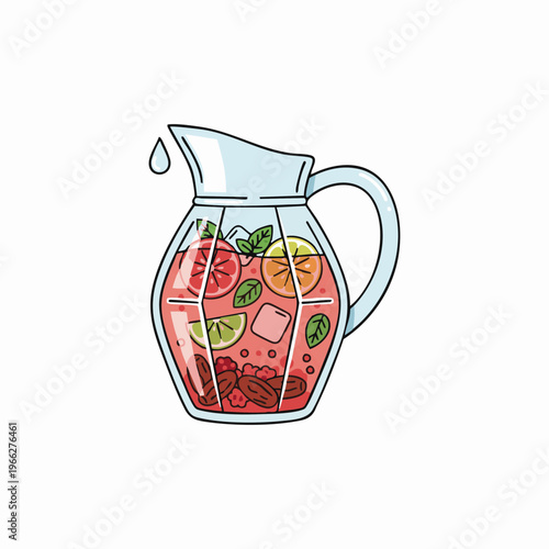 iftar fruit drink with dates illustration