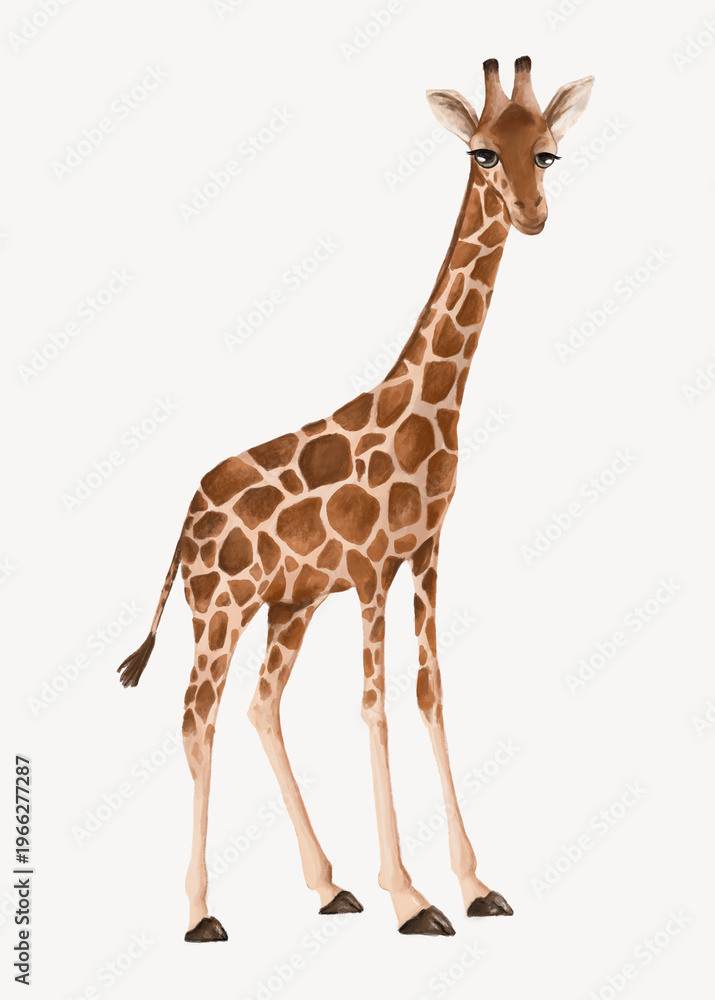 Obraz premium Giraffe collage element, cute animal illustration
