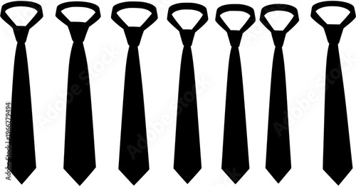 Row of Black Neckties: Formal, Business, and Event Decoration