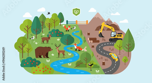 Excavator on a road construction site.