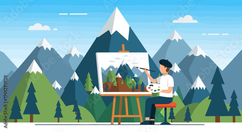 Man painting on an easel 1.