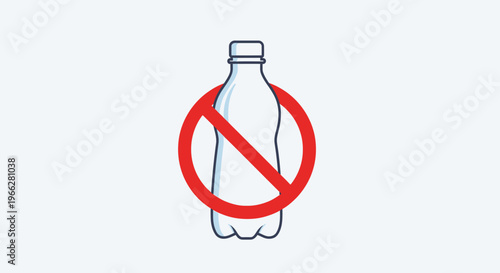 No Plastic Water Bottle Symbol.