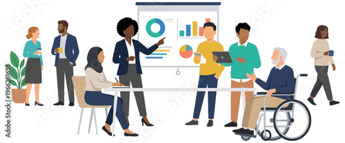 Diverse Business Team Meeting with Presentation in Office