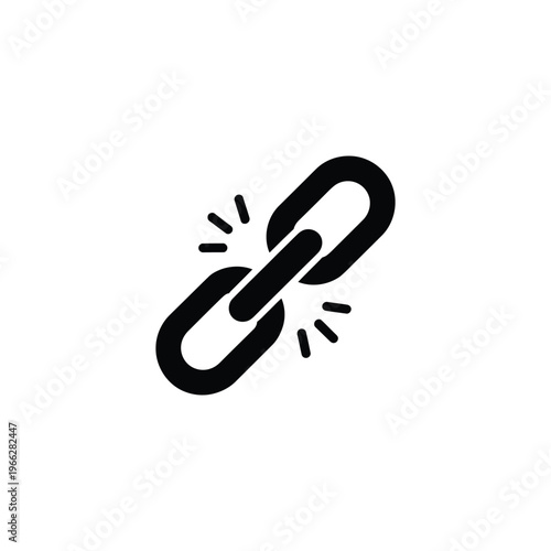 Broken chain link icon illustrating disconnection and vulnerability