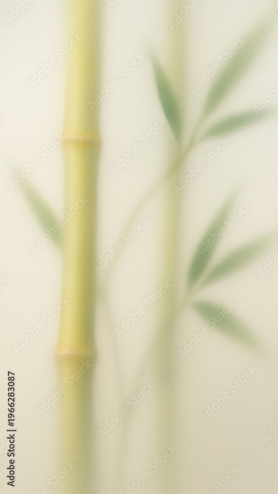 Fototapeta premium Serene bamboo silhouette with leaves mobile wallpaper