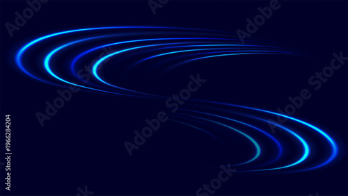 Abstract blue neon light tr...