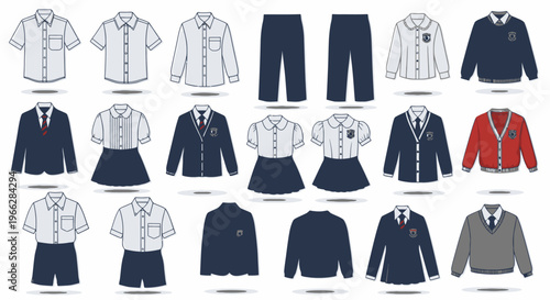 School Uniforms Vector Set