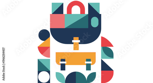 Colorful abstract bear face logo.