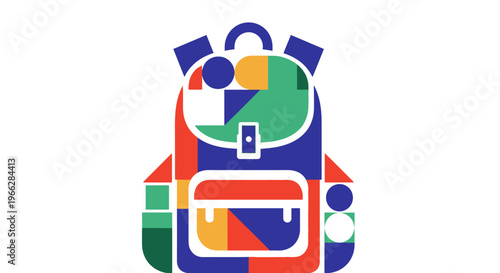 Colorful Backpack School Travel Bag.