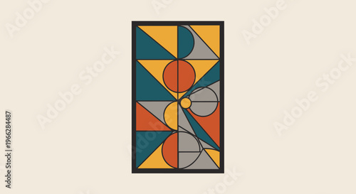 Colorful geometric shapes art design.
